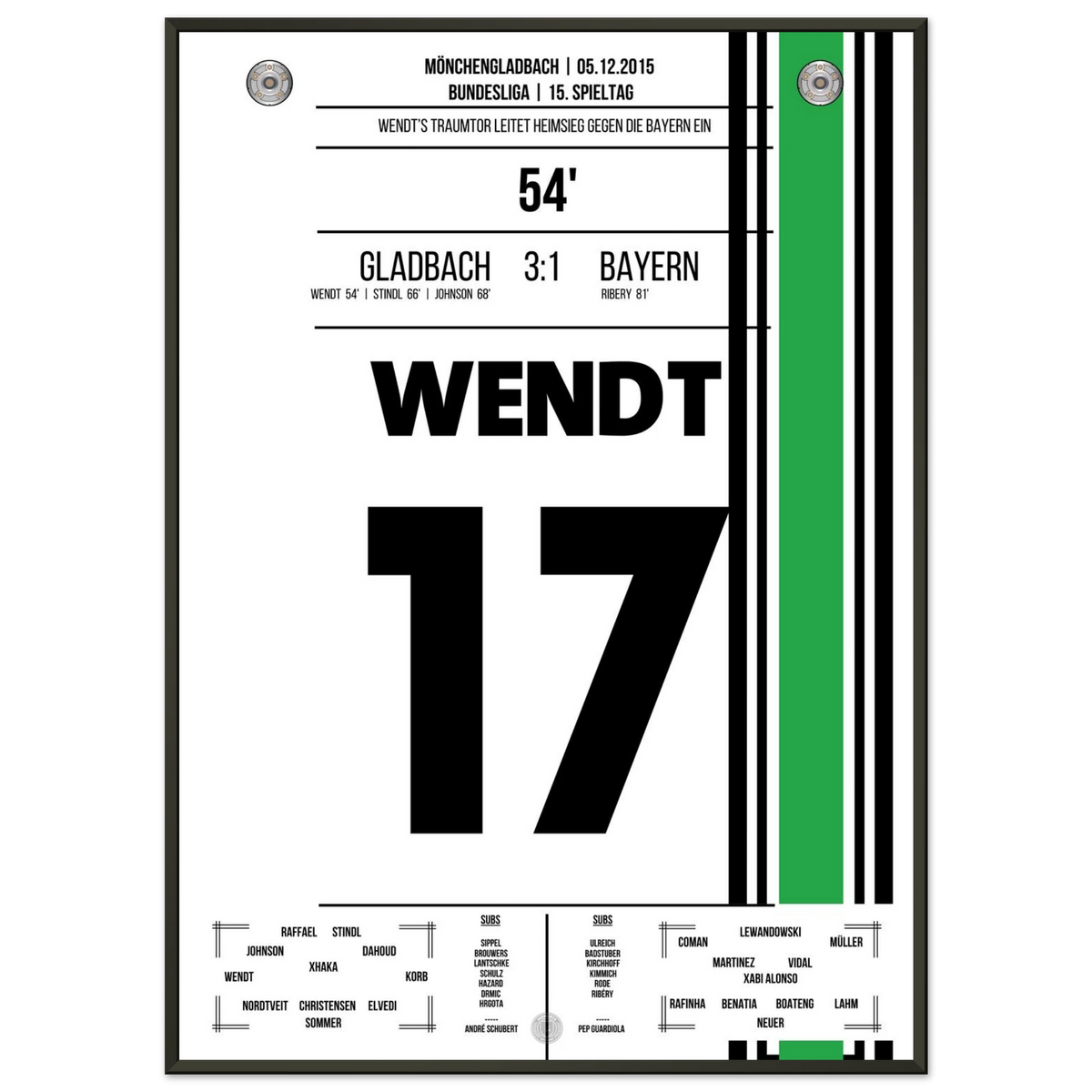 Wendt's Traumtor beim Heimsieg gegen die Bayern in 2015