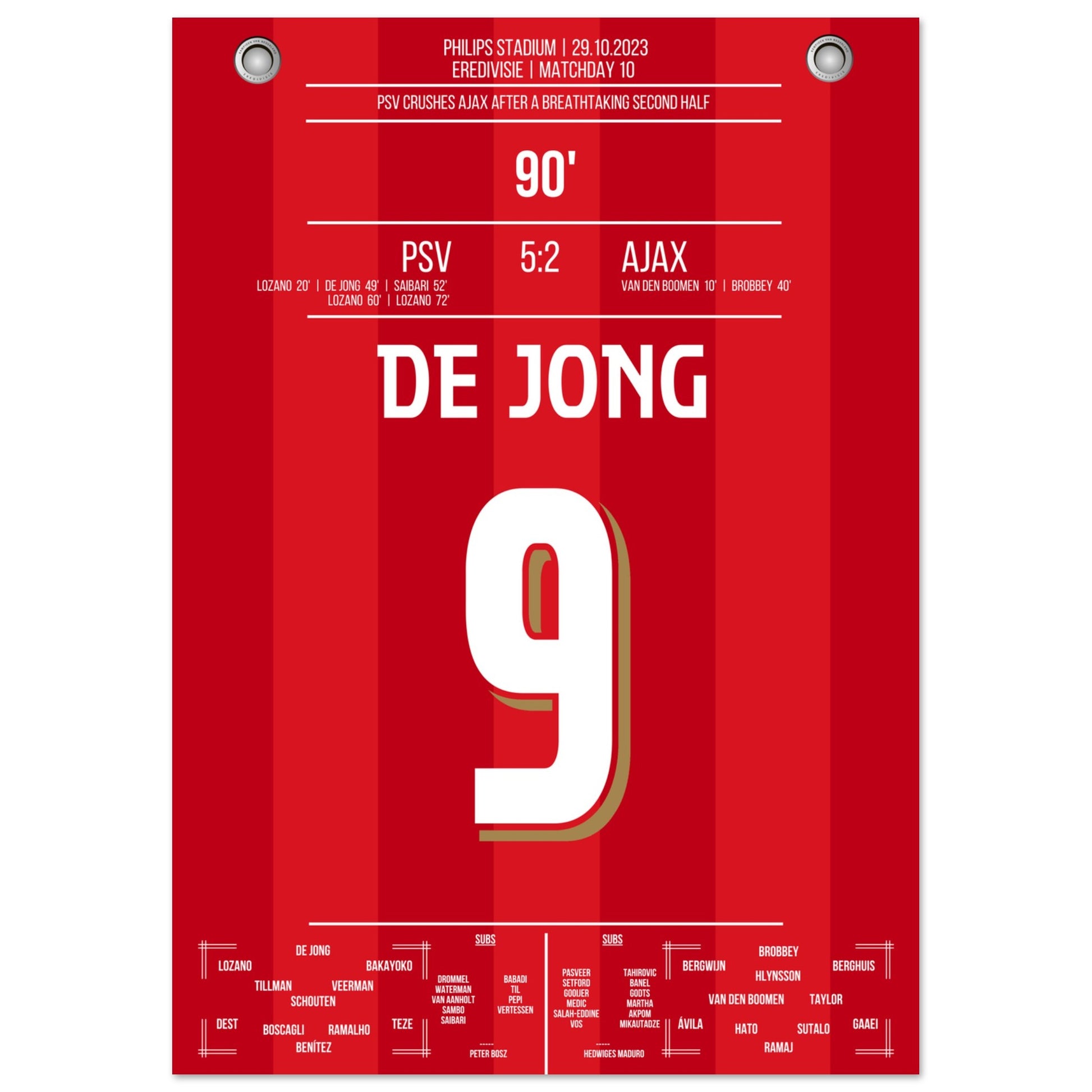 PSV's 5-2 Kantersieg gegen Ajax in 2023 A4-21x29.7-cm-8x12-Ohne-Rahmen