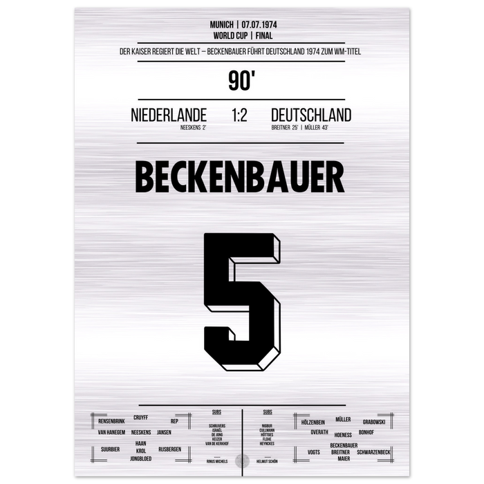 Beckenbauer führt Deutschland zum zweiten Weltmeistertitel in 1974 – Metal Edition