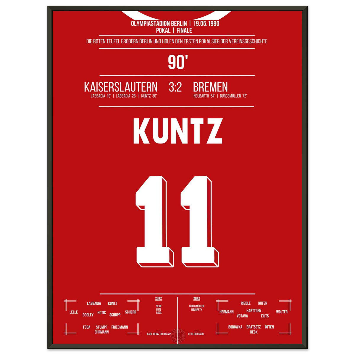 Kaiserslautern holt den ersten Pokalsieg der Vereinsgeschichte in 1990