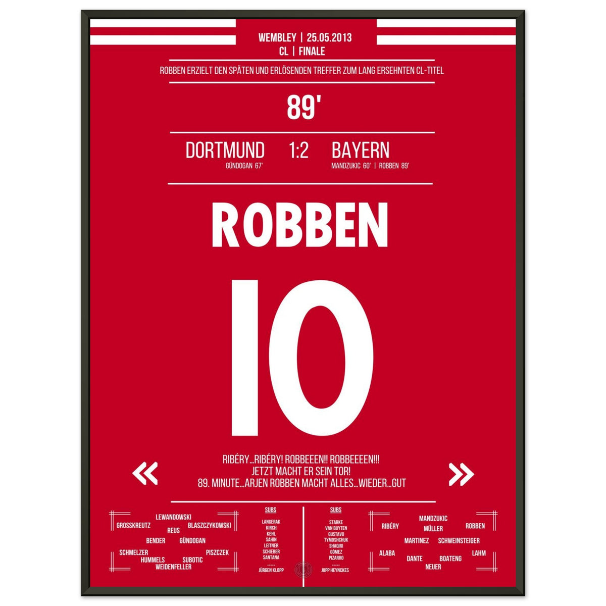 Robben mit spätem Siegtor im deutschen CL Finale - Deutsche Version