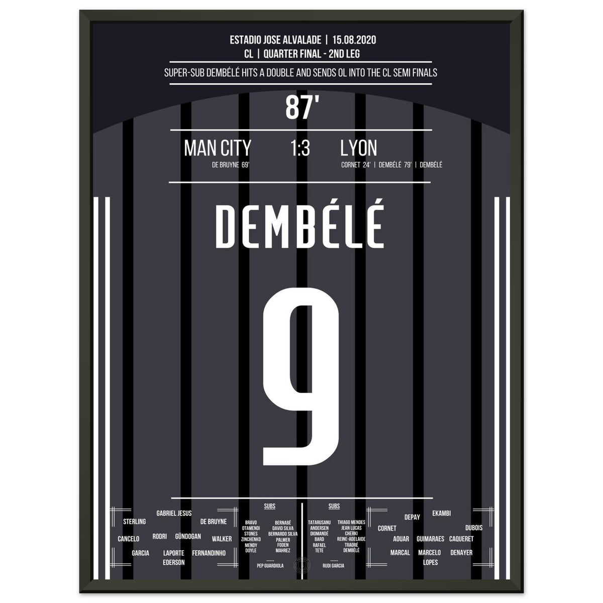 Dembélé schießt OL ins Halbfinale der CL