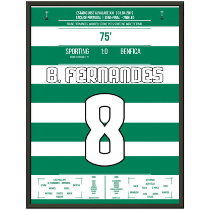 Bruno Fernandes schießt Sporting im Derby ins Pokalfinale 2019 45x60-cm-18x24-Schwarzer-Aluminiumrahmen