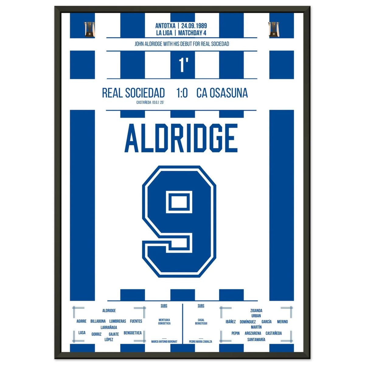 John Aldridge's debut match for Real Sociedad