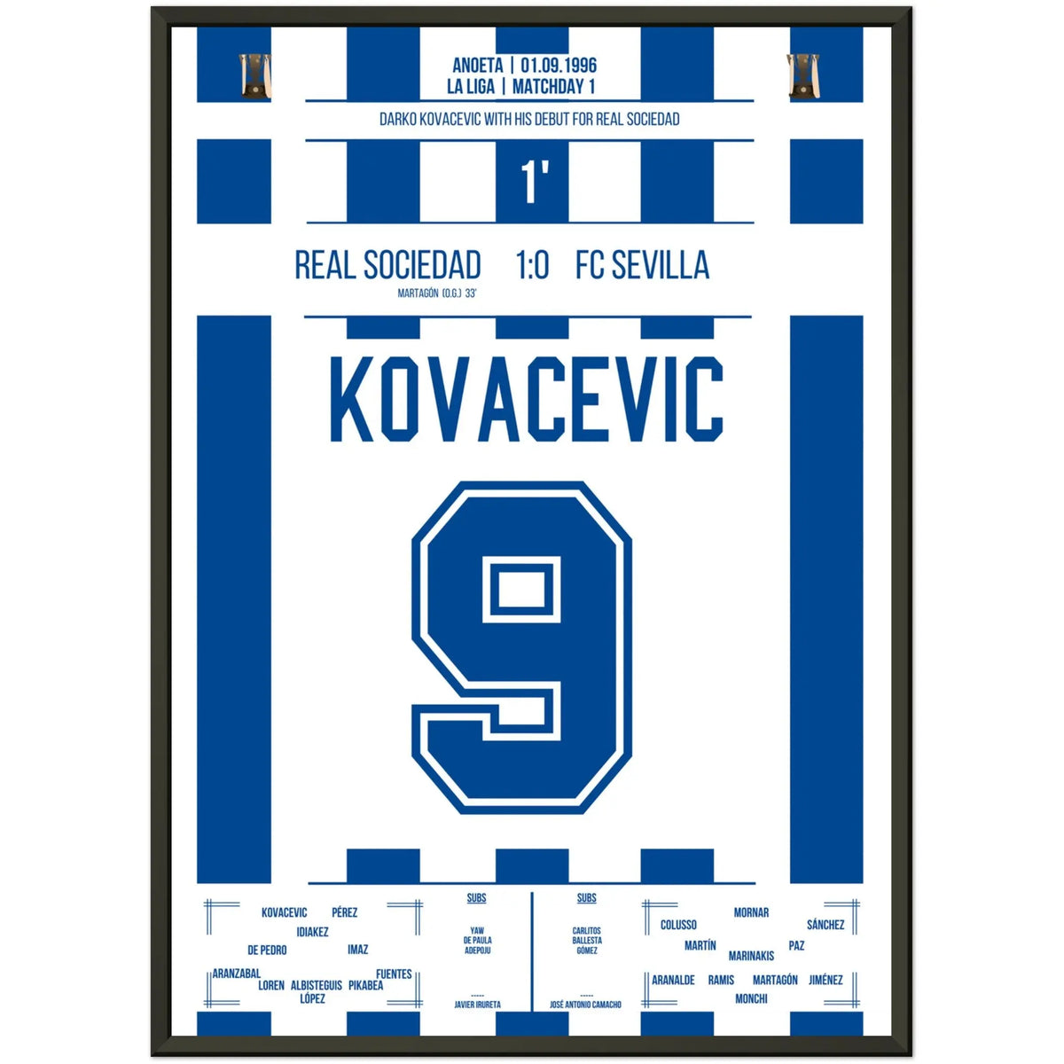 Debüt von Darko Kovacevic für Real Sociedad in 1996