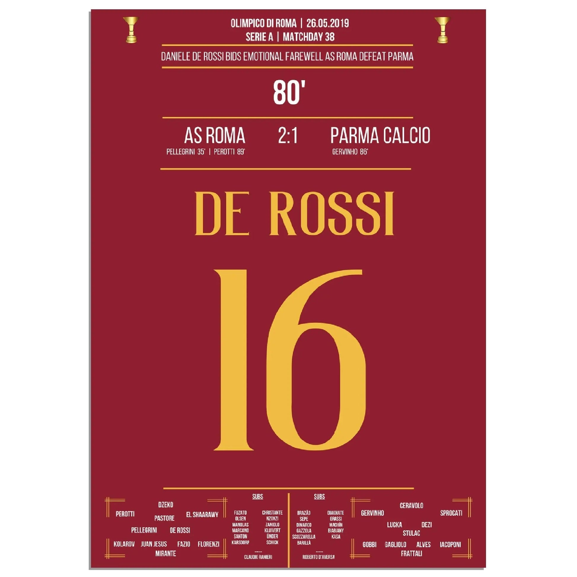 Der emotionale Abschied von Roma-Legende Daniele De Rossi 2019 