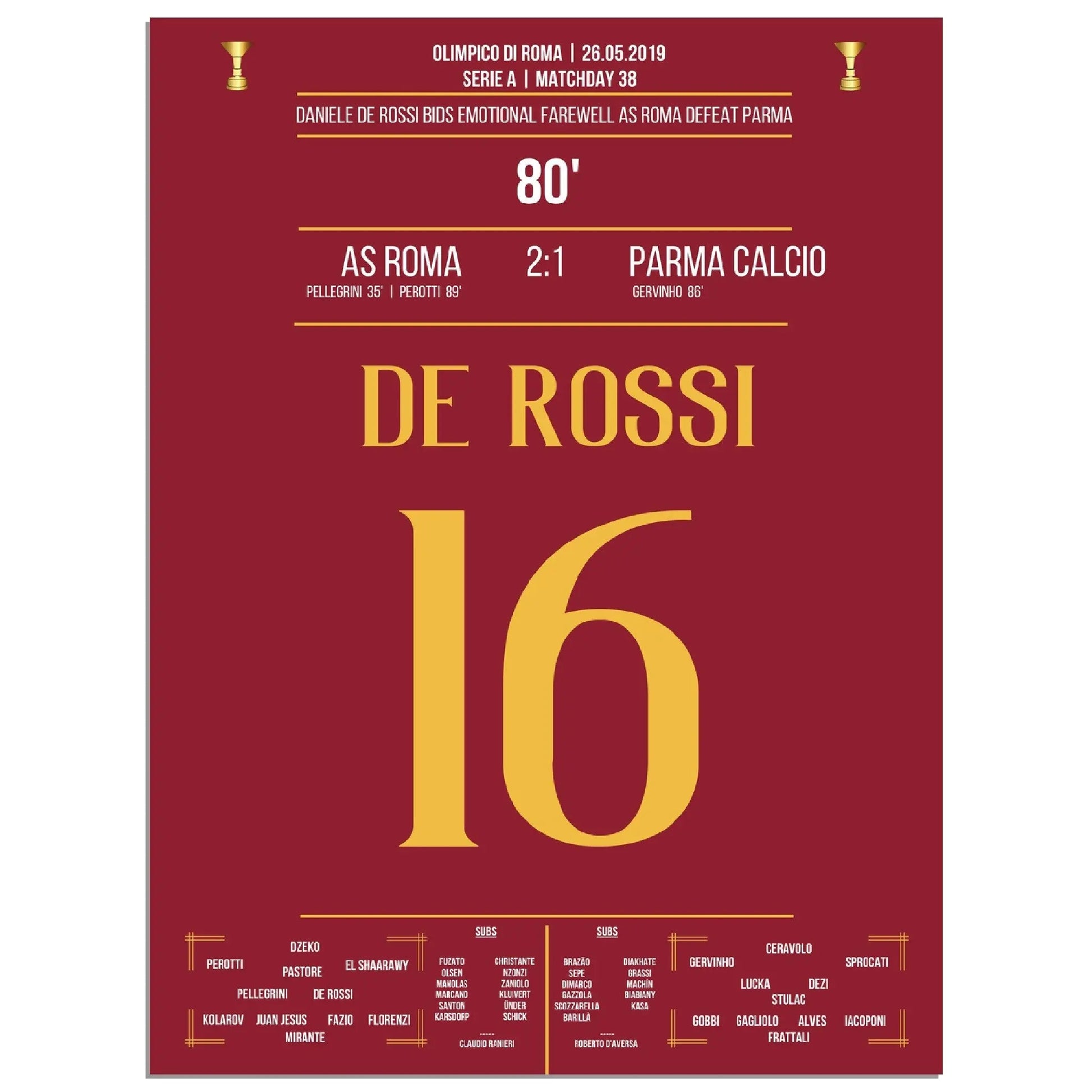 Der emotionale Abschied von Roma-Legende Daniele De Rossi 2019 