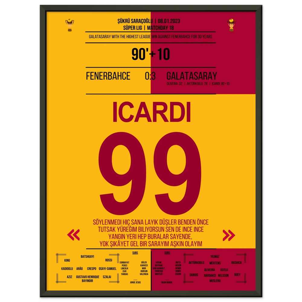 Galatasaray demontiert Fenerbahce im eigenen Stadion 45x60-cm-18x24-Schwarzer-Aluminiumrahmen