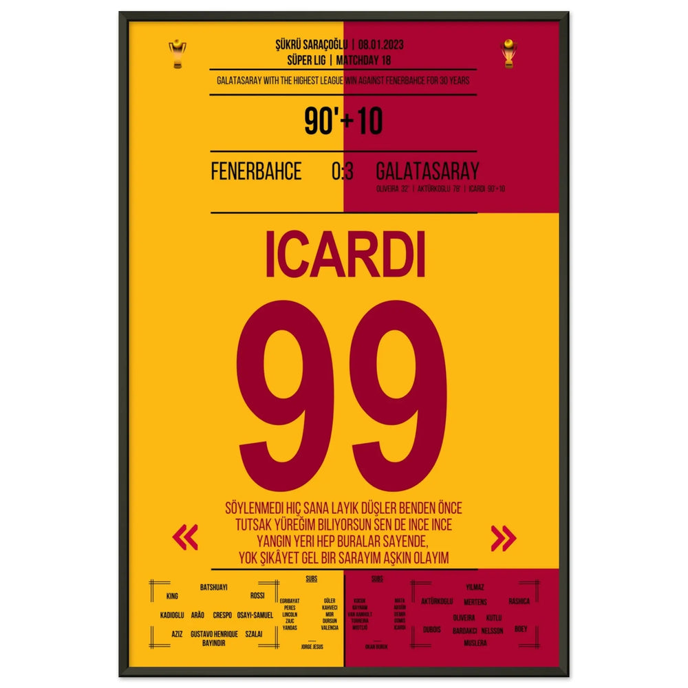 Galatasaray demontiert Fenerbahce im eigenen Stadion 60x90-cm-24x36-Schwarzer-Aluminiumrahmen