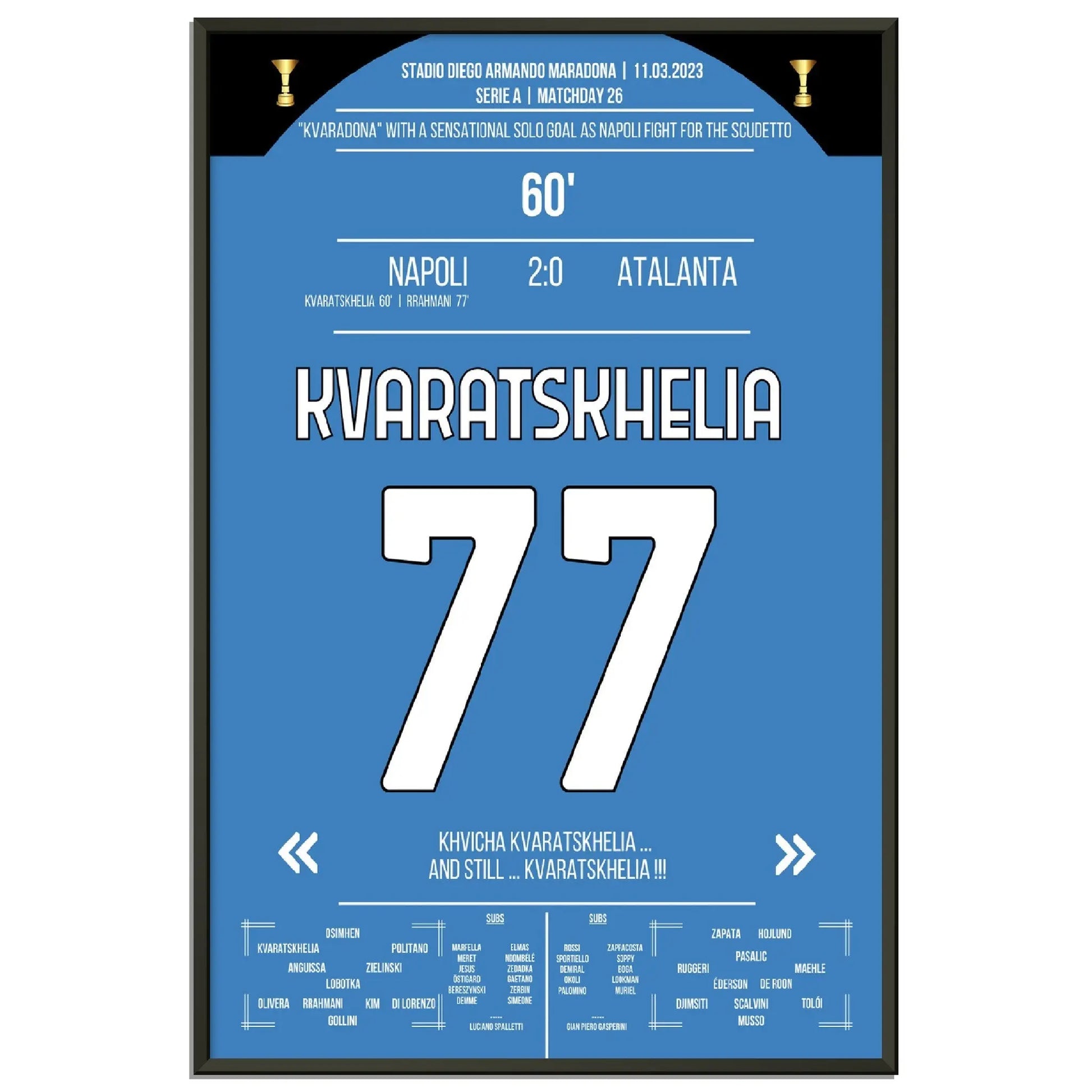 Kvaratskhelia mit phänomenalen Solo-Tor gegen Atalanta im Rennen um den Scudetto 2023 