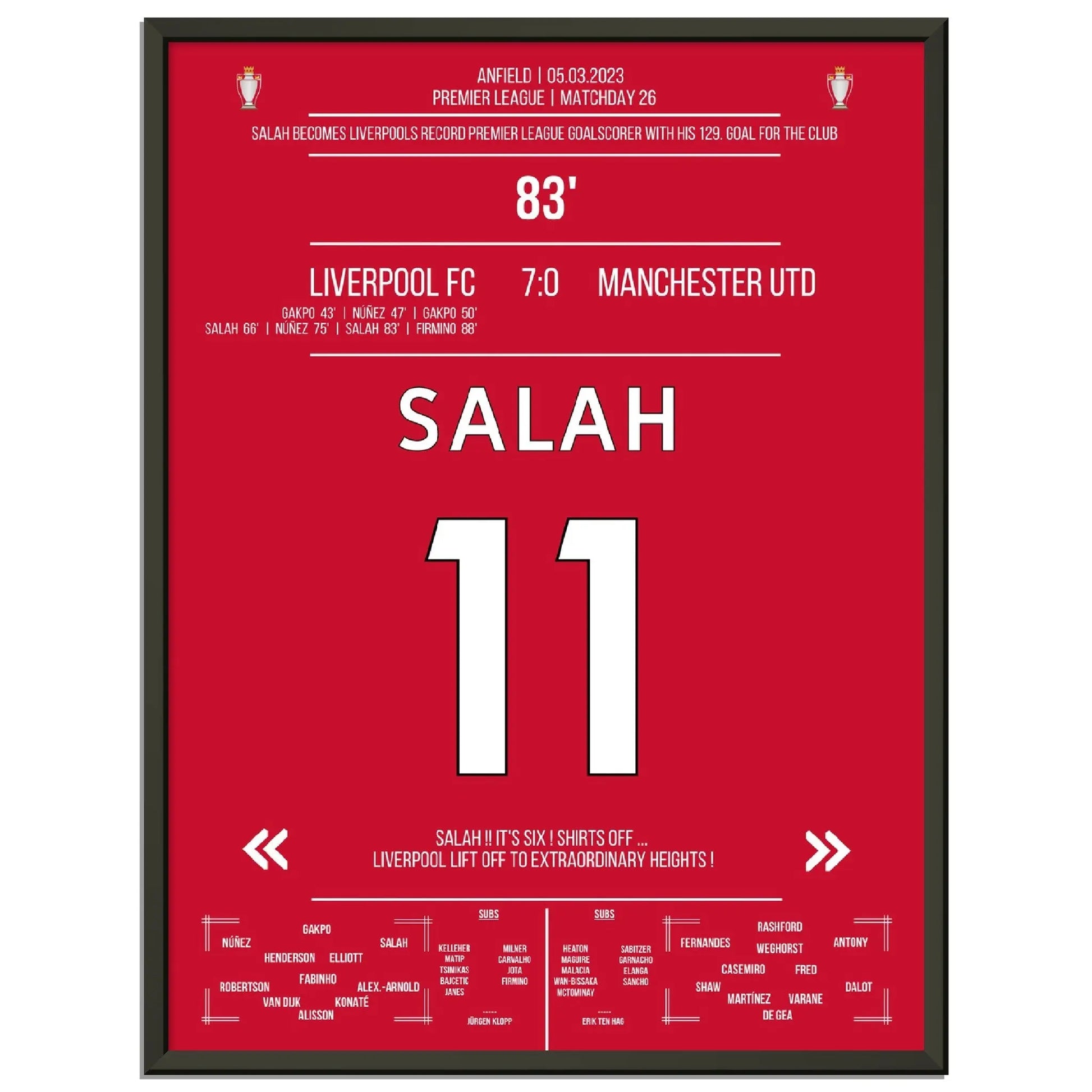 Liverpool zerlegt ManU - Salah mit Rekord-Tor 