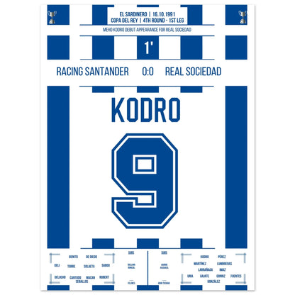 Meho Kodro Debüt für Real Sociedad 30x40-cm-12x16-Ohne-Rahmen