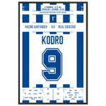 Meho Kodro Debüt für Real Sociedad 60x90-cm-24x36-Schwarzer-Aluminiumrahmen