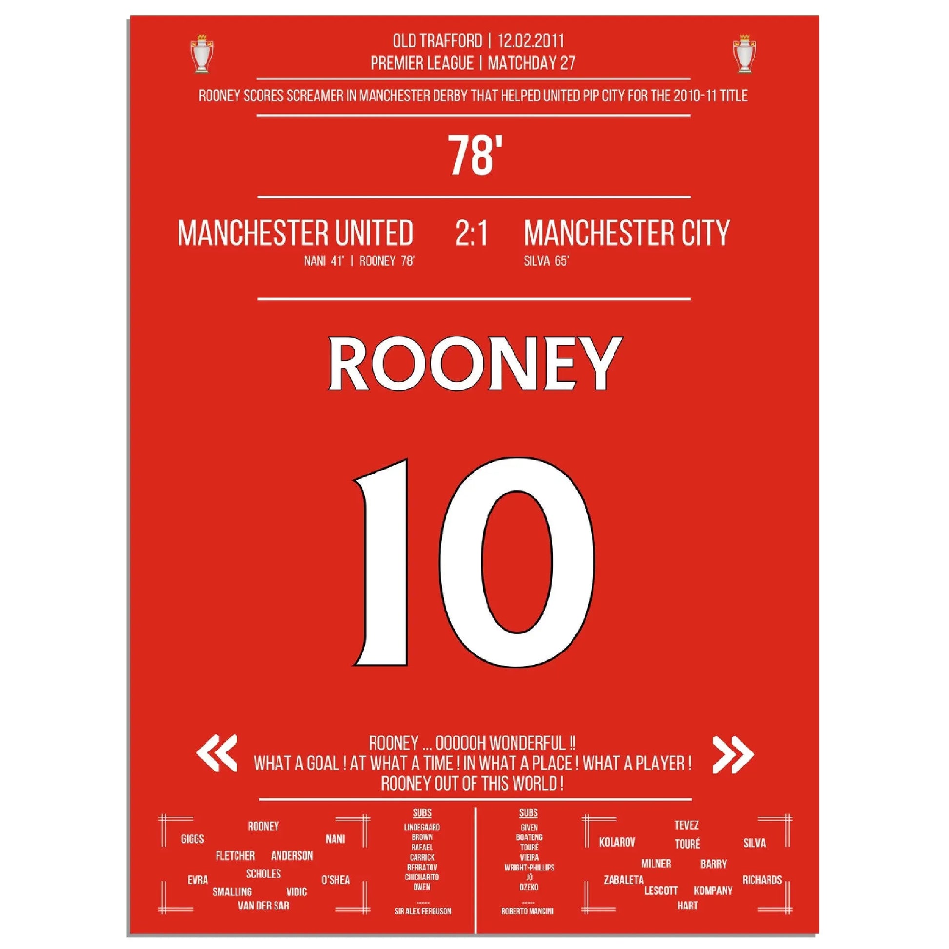 Rooneys Fallrückzieher im Manchester Derby 2011 