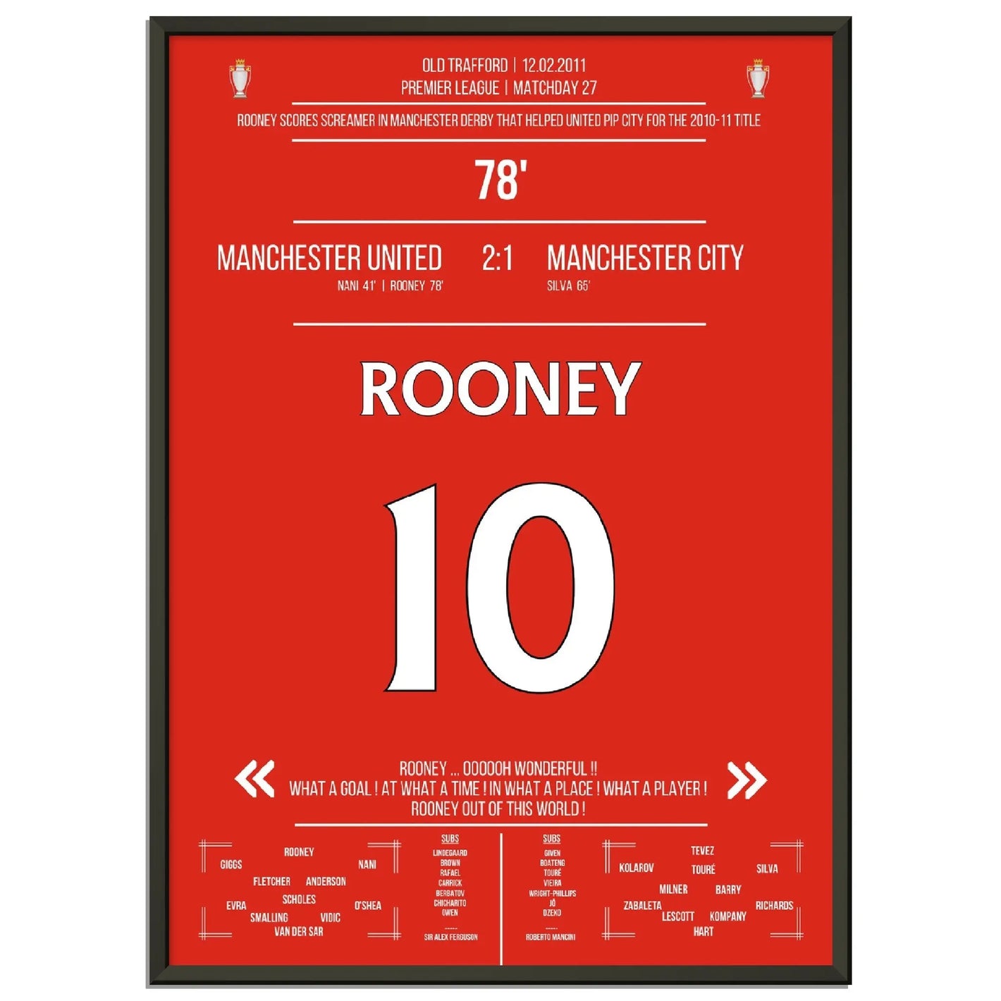 Rooneys Fallrückzieher im Manchester Derby 2011 