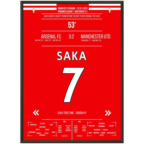 Saka's Traumtor aus der Distanz gegen ManU