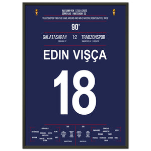 Trabzonspor dreht das Spiel bei Galatasaray auf dem Weg zur Meisterschaft 2022 50x70-cm-20x28-Schwarzer-Aluminiumrahmen