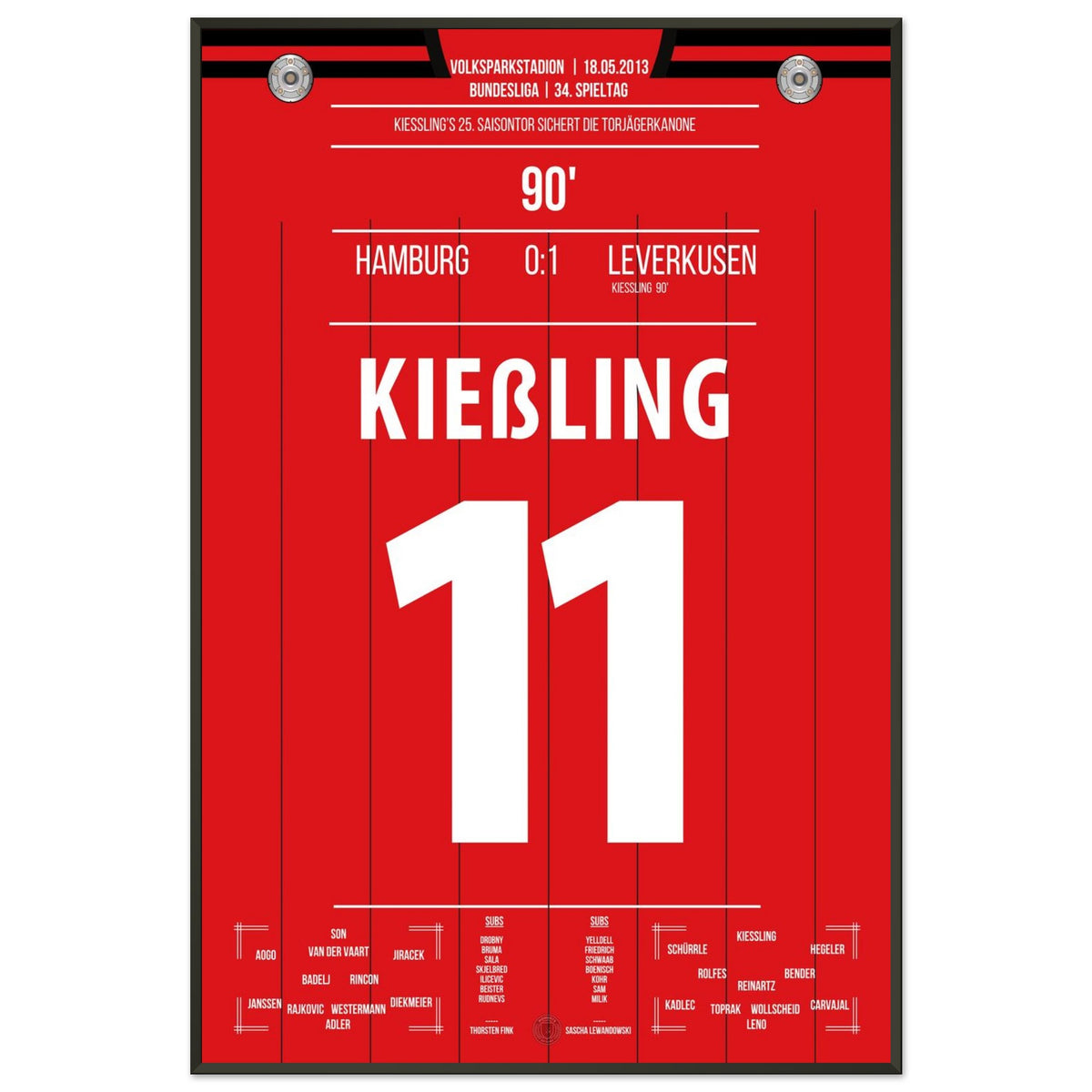 Kiesslings 25. Saisontor sicher in letzter Minute die Torjägerkanone