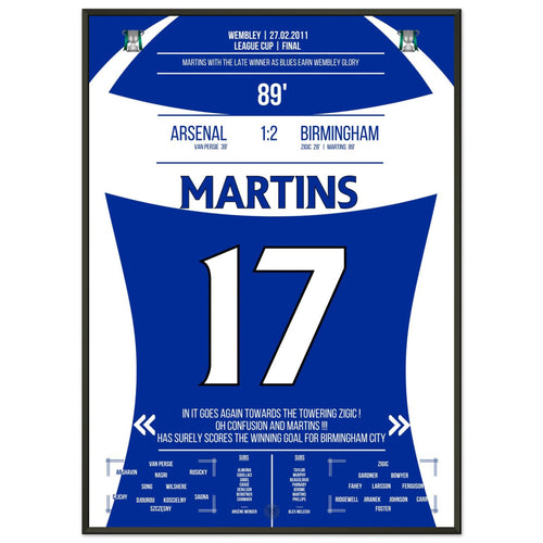 Martins scores a late winner for Birmingham in the League Cup triumph 2011.