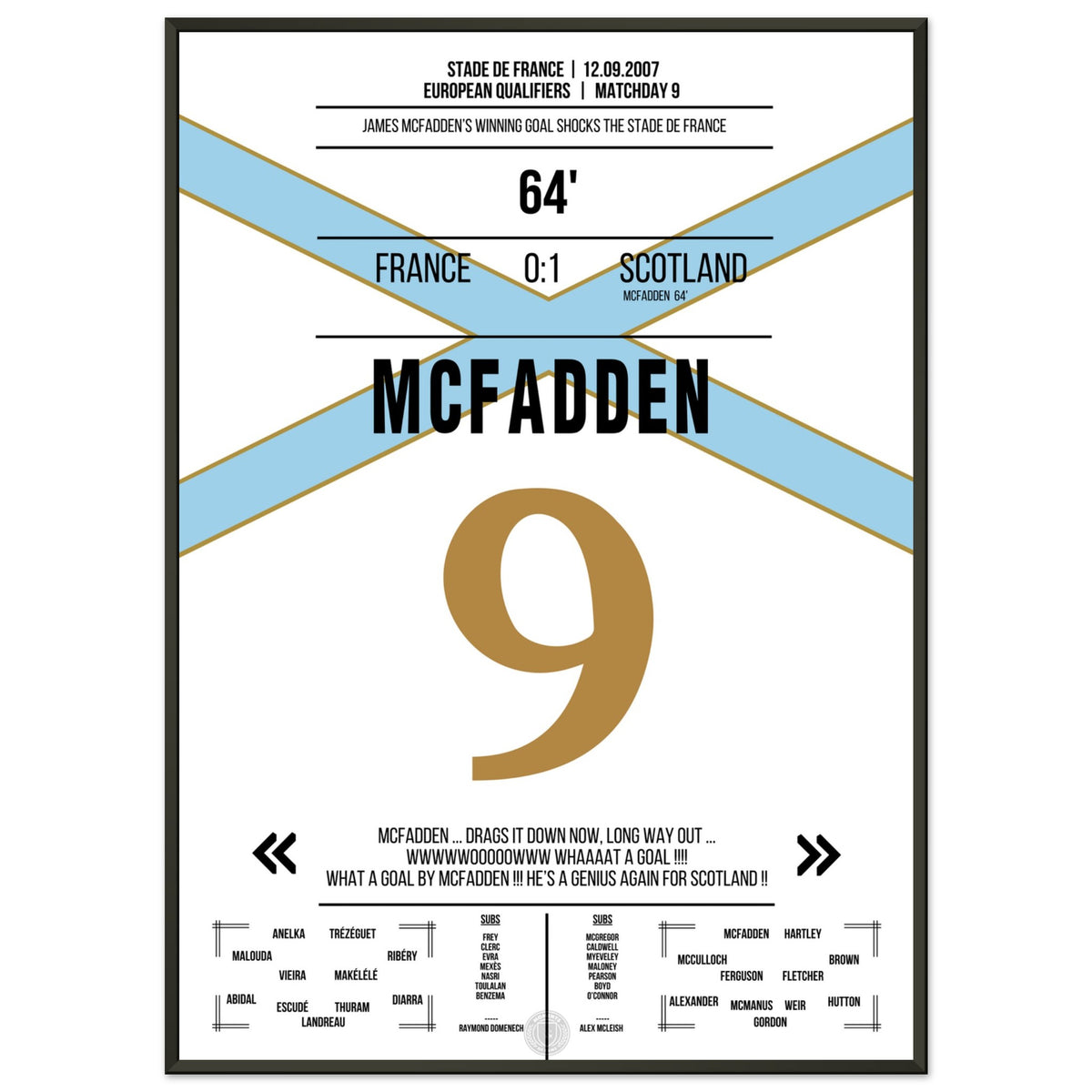 McFadden scores Scotland's victory at the Stade de France in 2007