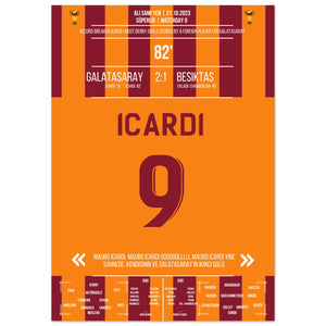 Man Of The Match Icardi bricht den Rekord gegen Besiktas A4-21x29.7-cm-8x12-Ohne-Rahmen