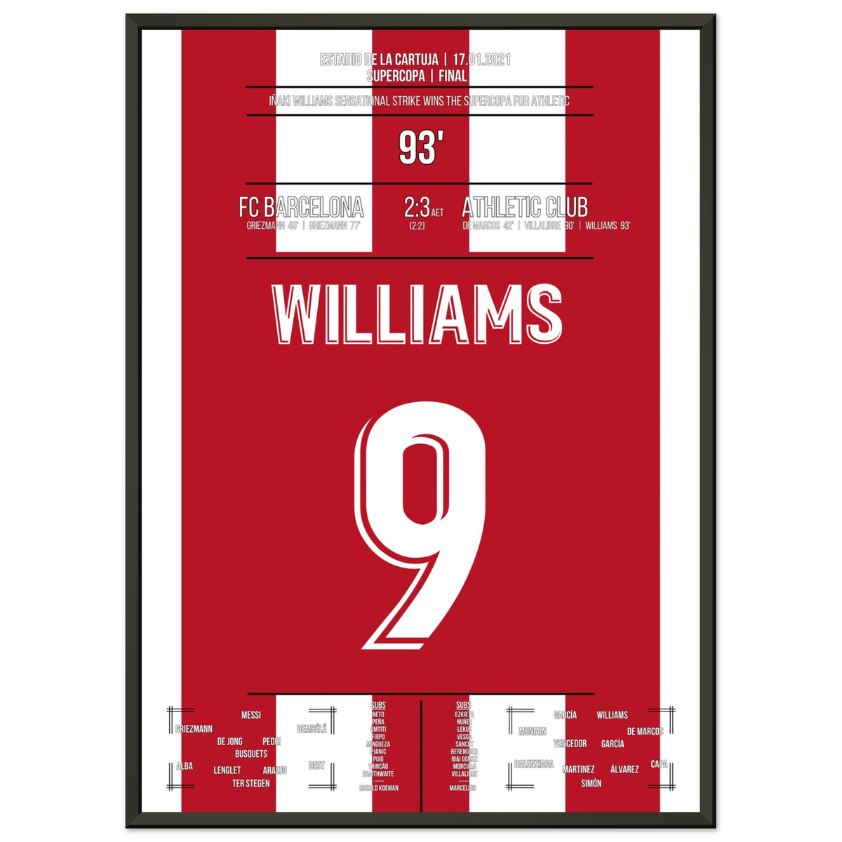 Williams schießt Athletic zum Supercopa Sieg in der Verlängerung