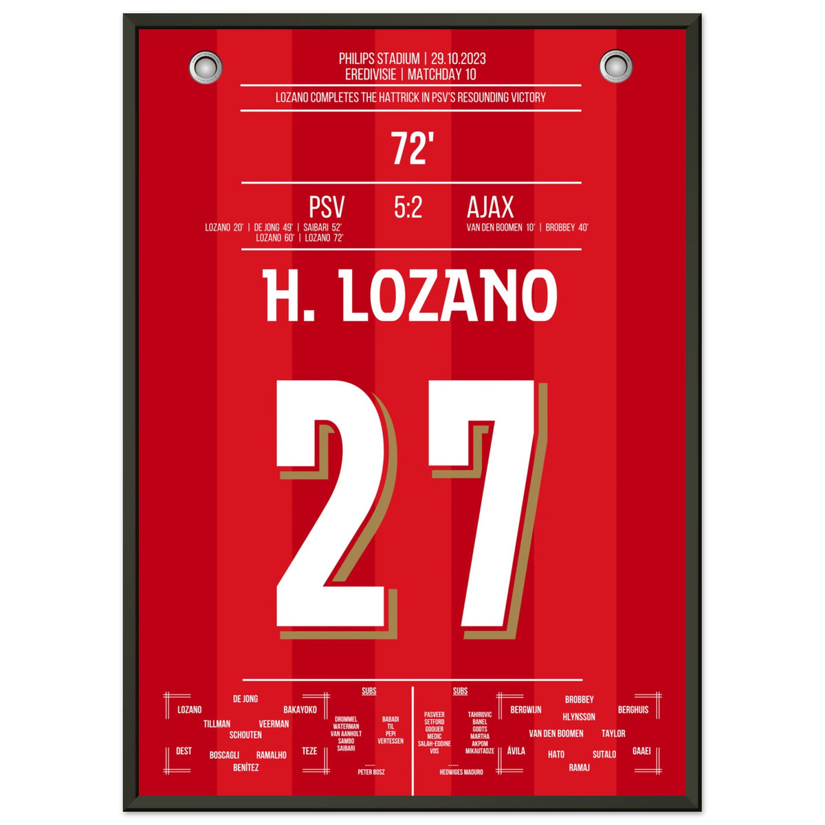 Lozano Hattrick bei 5-2 gegen Ajax