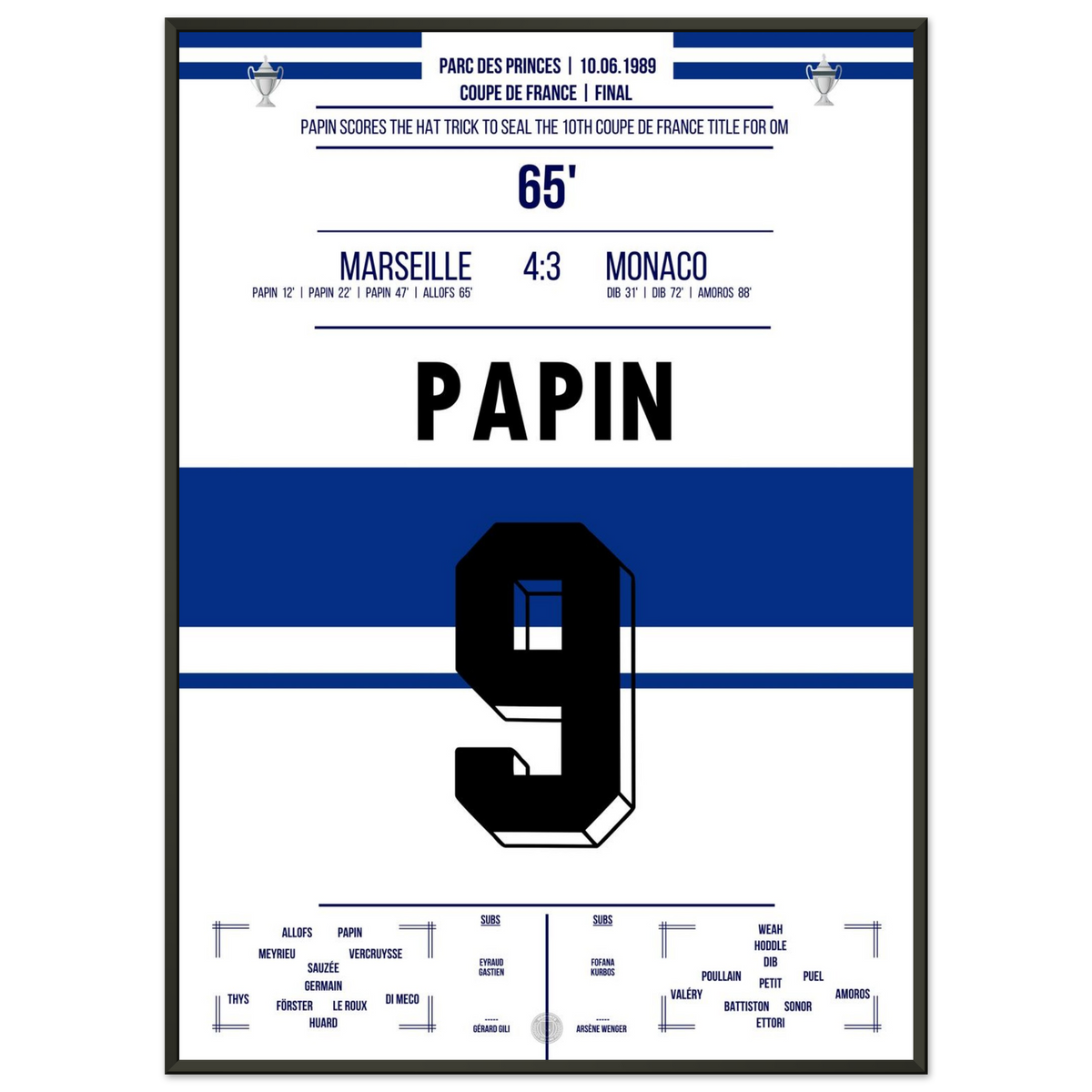 Papin-Hattrick führt Marseille zum Pokalsieg 1989