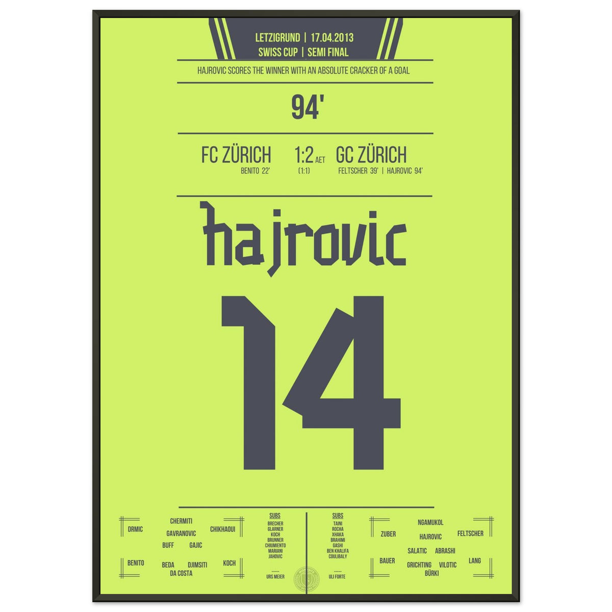 Hajrovic decides the cup derby in the semifinals in 2013.