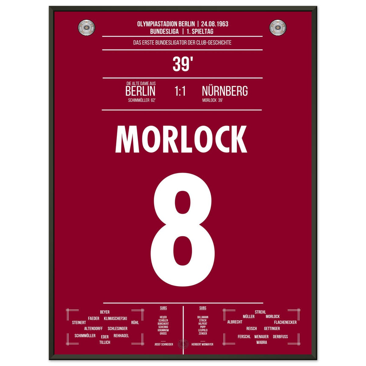 Morlock erzielt das erste Bundesliga-Tor des FCN in 1963