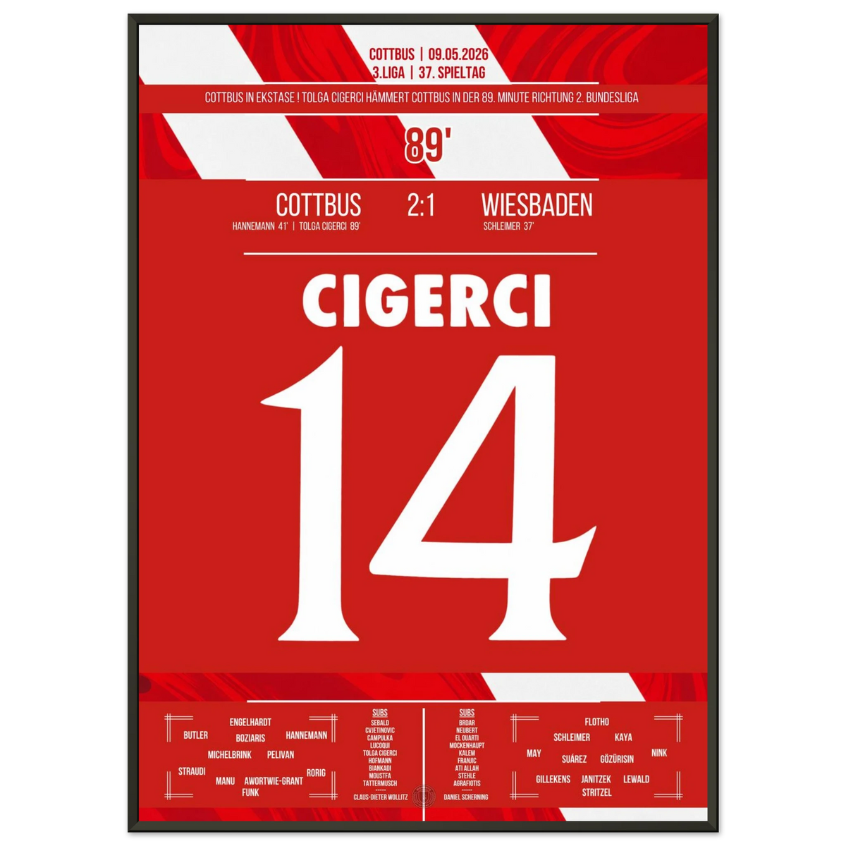 Tolga Cigerci hämmert Cottbus zu spätem Sieg im Aufstiegsrennen