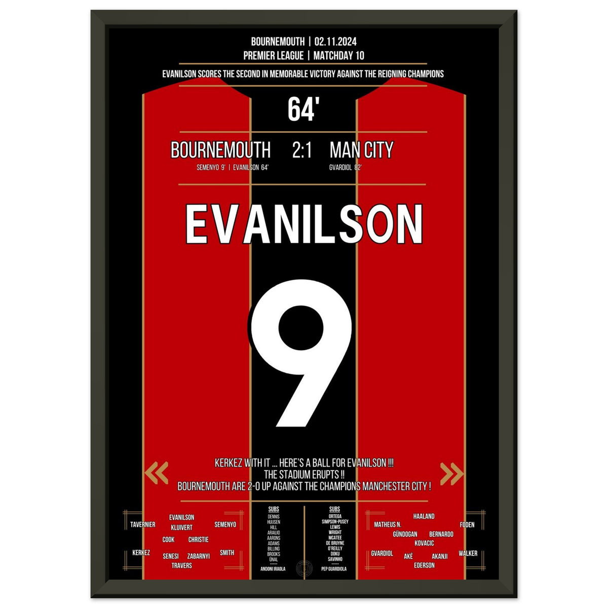 Evanilson scores the winning goal against the reigning champions.