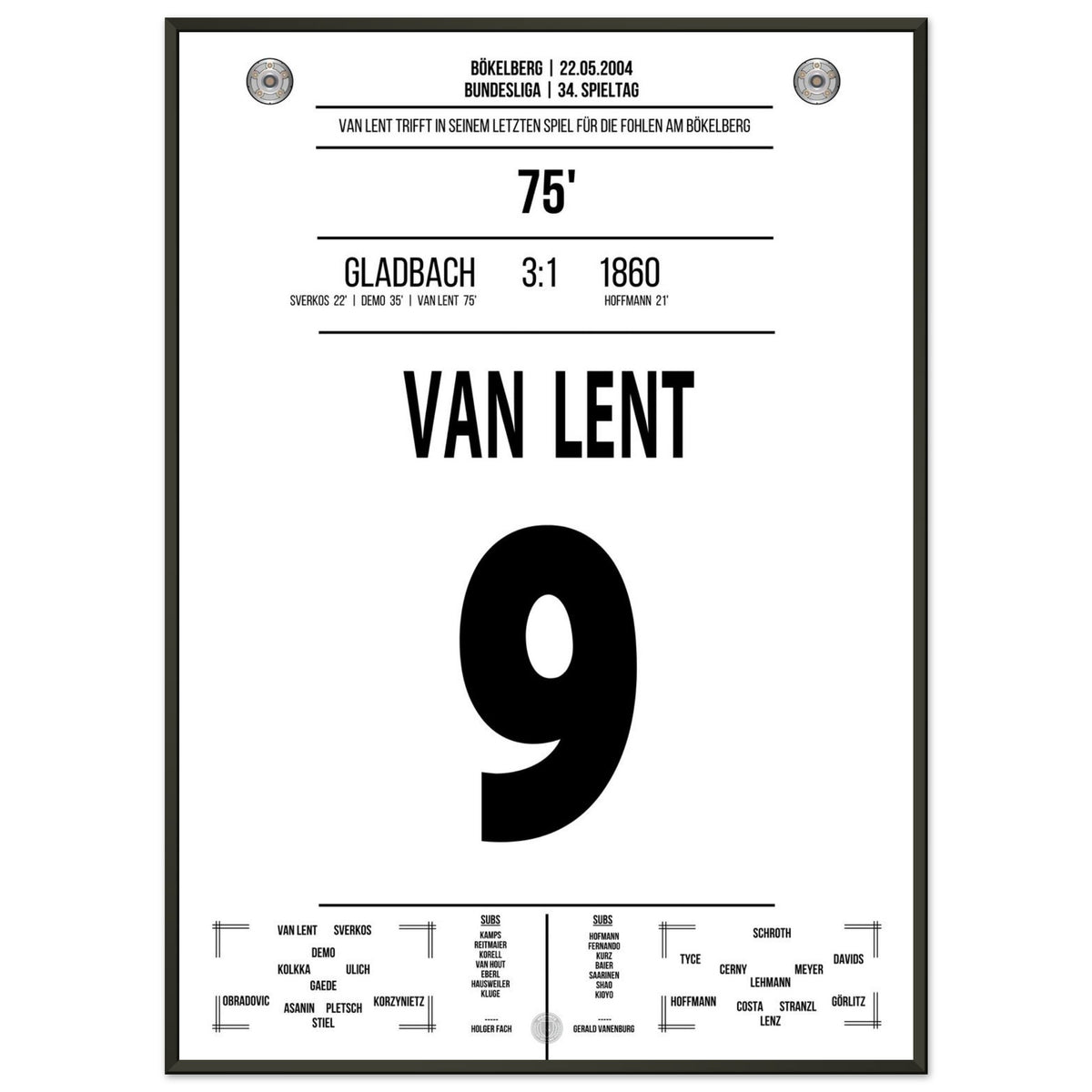 Van Lent trifft in seinem letzten Spiel für die Fohlen am Bökelberg