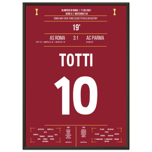 Roma's Gewinn des dritten Scudetto der Vereinsgeschichte 50x70-cm-20x28-Schwarzer-Aluminiumrahmen