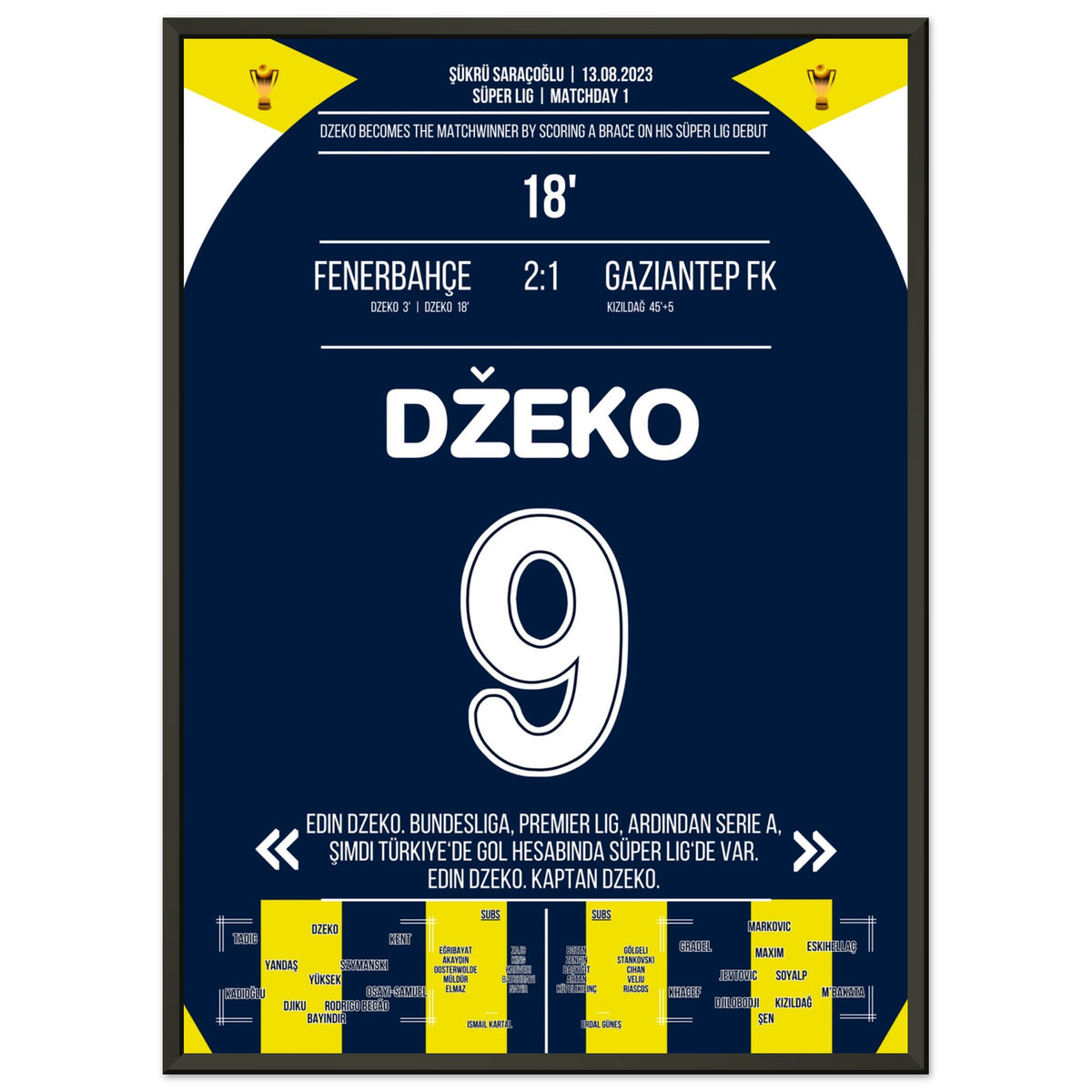 Dzeko trifft doppelt beim Debut am 1. Spieltag für Fenerbahce