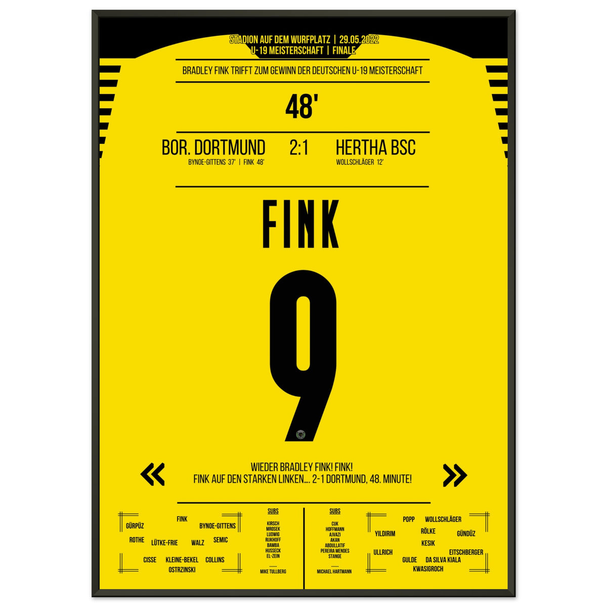 Fink's Tor zum Gewinn der deutschen U-19 Meisterschaft