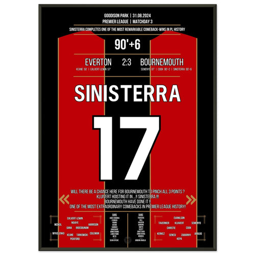 Sinisterra's later winning goal in an epic comeback victory for the Cherries.