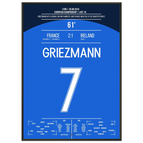 Griezmann's double pack against Ireland at the European Championship 2016