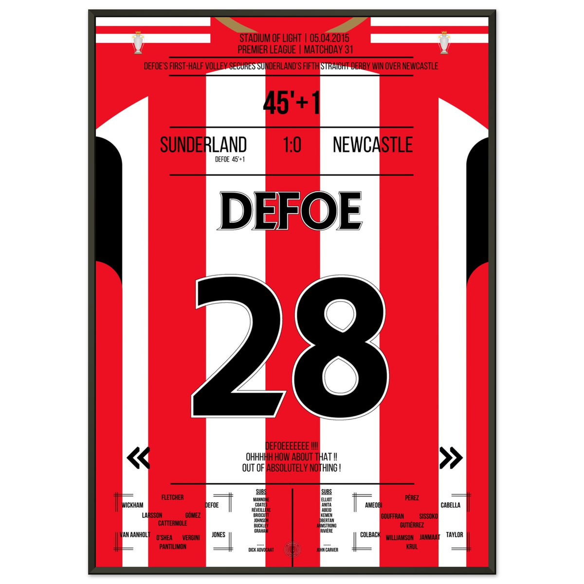 Defoe's volley for the derby victory against Newcastle in 2015