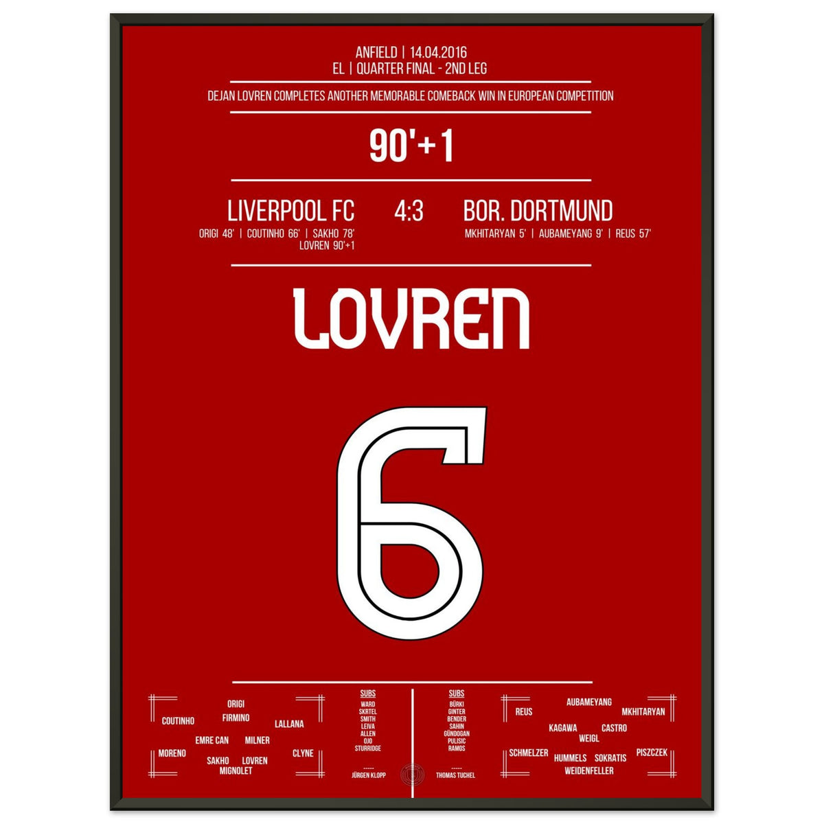 Lovren's spätes Siegtor bei einer weiteren magischen Europapokal-Nacht in Anfield