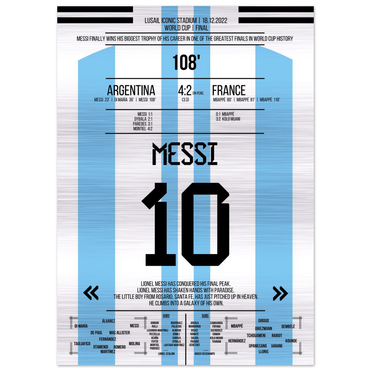 (Metal Print) Messi's WM Triumph zur Umsterblichkeit