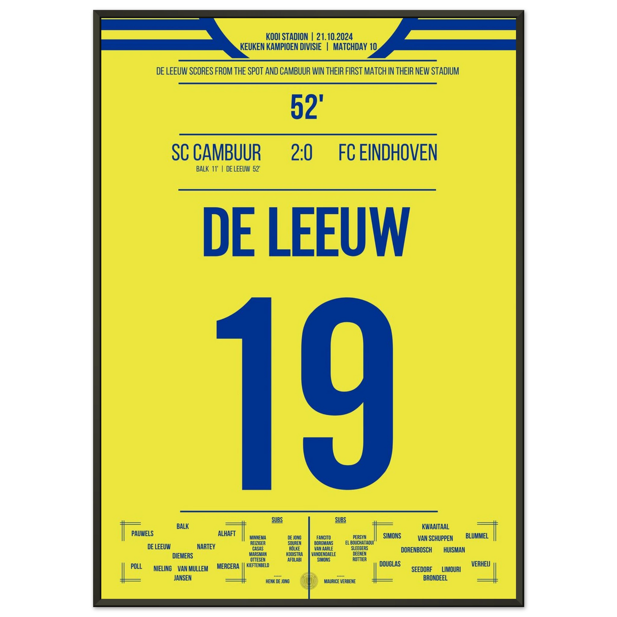 Cambuur's historic first victory in the new stadium