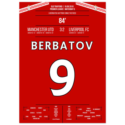 Berbatov-Hattrick versenkt die Reds im Derby 2010 50x70-cm-20x28-Ohne-Rahmen
